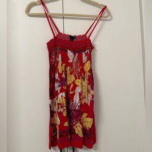 Red Floral Spaghetti Strap Top